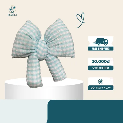 Charm nơ vải chần bông pastel dễ thương - Ảnh 3
