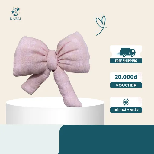 Charm nơ vải chần bông pastel dễ thương - Ảnh 2