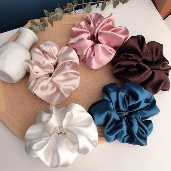 scrunchies handmade bóng lụa